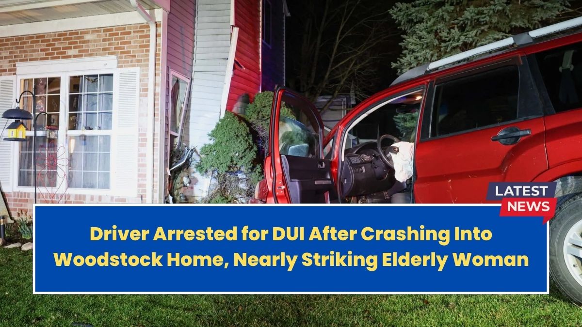 Driver Arrested for DUI After Crashing Into Woodstock Home, Nearly Striking Elderly Woman